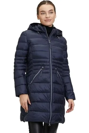 Betty Barclay Damen Steppjacke mit Abnehmbarer Kapuze Dunkelblau,44