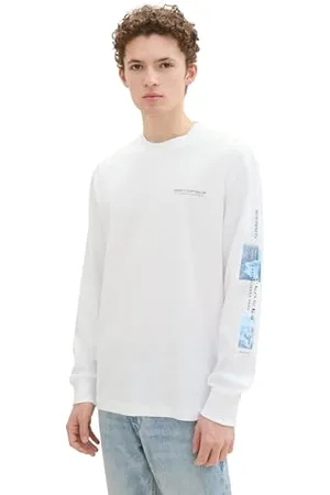 TOM TAILOR Herren Relaxed Fit Longsleeve mit Print, , M