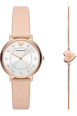 Emporio Armani Damen Quarz 2 Zeiger Uhr mit Armband AR80058