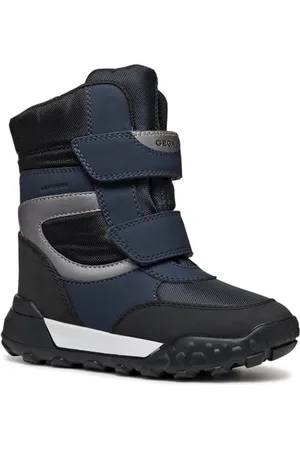 Geox J TREKKYUP Boy B ABX Snow Boot, Navy/Silver, 37 EU