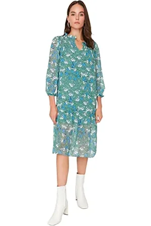 Trendyol Damen Tbbaw23ah00076/Fuşya Kleid, , 36