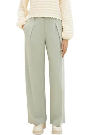 TOM TAILOR Damen Lea Straight Fit Hose mit weitem Bein, , 42/32
