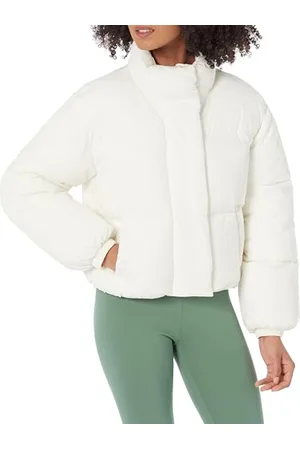 Amazon Damen Kurze Steppjacke Mit Durchgehendem Reißverschluss (Aus Mattem Oder Sherpa Fleece, Gesteppt), , 4XL Große Größen