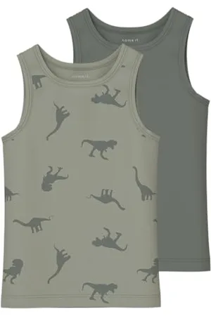 NAME IT Jungen NMMTANK TOP 2P Dino NOOS Unterhemd, 98 (2er Pack)