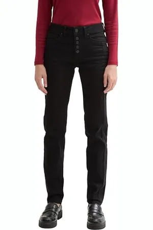 TOM TAILOR Damen Kate Slim Jeans mit Knopfleiste, , 33/32