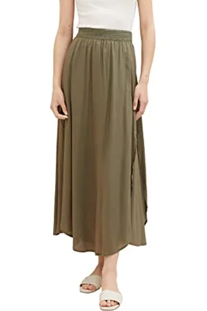 TOM TAILOR Damen 1037497 Maxi Rock, 11848-Jungle Soil Green, 34