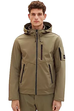 TOM TAILOR Herren 1037330 Sofshell-Jacke mit Innenfutter aus Fleece, 32097-smokey Olive Green, XXL