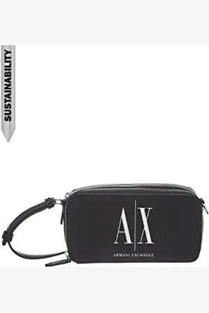 Armani Exchange Damen Sustainable, Crossbody Camera Case, Schwarz, Einheitsgröße EU