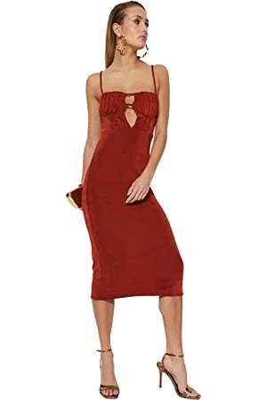 Trendyol Damen Women Knit Dress Shift Fitted Strickkleid, , s