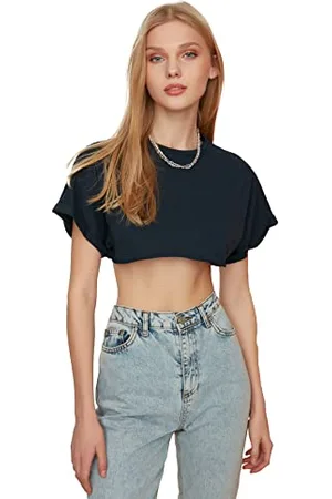 Trendyol Damen Crap-gestricktes T-shirt T Shirt, , XS EU