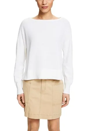 ESPRIT Damen 044ee1i310 Pullover, Weiß, XL EU