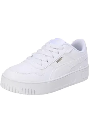 PUMA Carina Street PS Sneaker, White White Gold, 32 EU