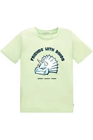 TOM TAILOR Jungen Kinder T-Shirt mit Print 1035086, Grün, 92-98