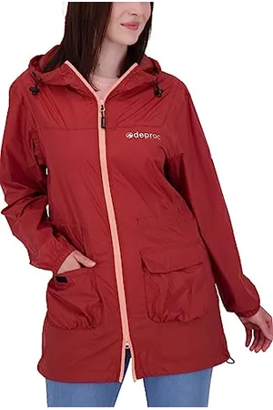 DEPROC-Active Deproc Active Leichter Damen Regenmantel Regenjacke mit Kapuze Wasserdicht Wetterfest Windbreaker Übergangsjacke LYNN WOMEN