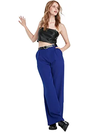 Trendyol Damen Herren Basic Hoher Bund Wide Leg Hose Pants, , 40