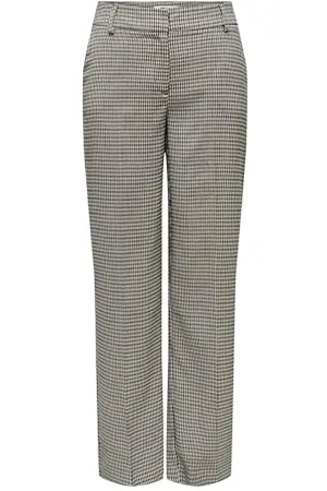 ONLY Damen ONLLETTIE MW STR Check Pant TLR Hose, , 38W x 32L