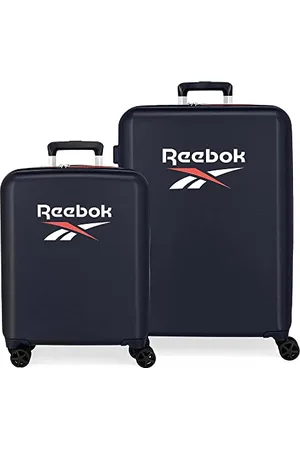Reebok Roxbury Koffer-Set, Blau, 55/70 cm, robust, ABS-Kunststoff, integrierter TSA-Verschluss, 119,4 l, 6 kg, 4 Doppelrollen, Handgepäck, blau, Set de maletas, kofferset