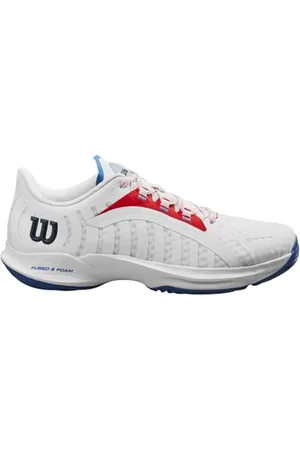 Wilson Herren Hurakn Pro Tennis Shoe, White Red/Deja Vu Blue, 41 1/3 EU