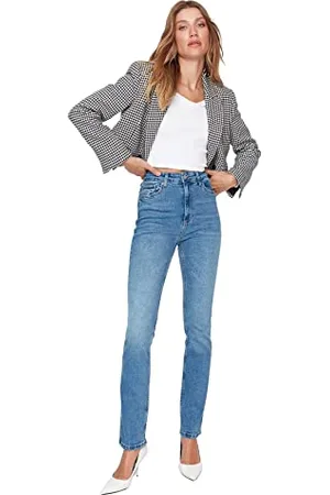 Trendyol Damen Herren Hoher Bund Flared Jeans, , 40 EU