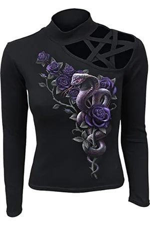 Spiral Cobra Rose Frauen Langarmshirt XXL 100% Baumwolle Gothic, Rockwear