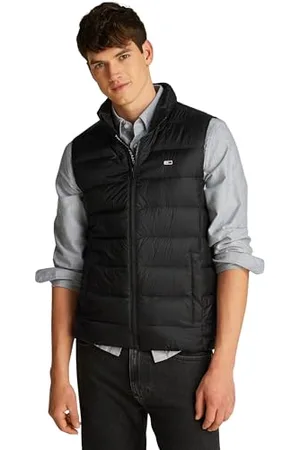 Tommy Hilfiger Herren Weste Down Leicht, Schwarz (Black), L