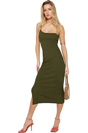 Trendyol Damen figurbetontes Strickkleid, , Medium