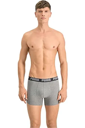 PUMA Herren Basic Trunks Badehose, Dunkelgrau Melange/Schwarz, XL
