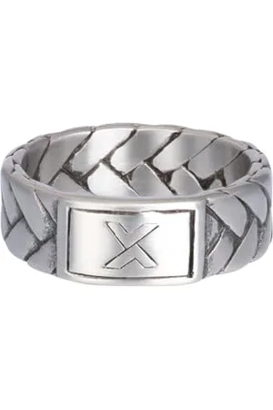 Ixxxi Men Herrenring Lexus Antik silber | Größe 23, Edelstahl, Kein Edelstein