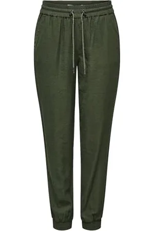 ONLY Damen Elegante Business Stoffhose Loose Fit Poptrash Paperback Pants Elastischer Tunnelzug ONLKELDA