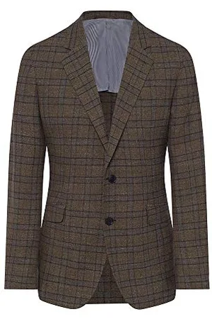 Hackett Hackett Mens Taupe MESH Check CC Jacket, , 48