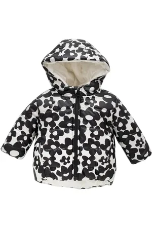 Pinókio Winterjacke, 100% Polyester, Weiss Blumen, Mädchen, Gr 74-122(74)