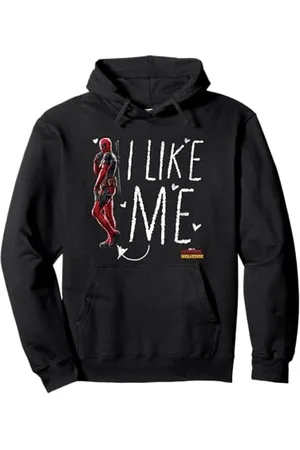 Marvel Deadpool & Wolverine I Like Me Doodle Portrait Logo Pullover Hoodie
