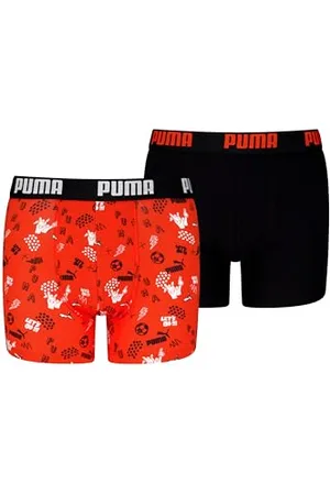 PUMA Children Unisex Boxer Briefs, Red/Black, 146-152 EU