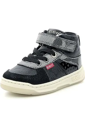 Kickers Jungen Unisex Kinder Kickalien Sneaker, Nero (glänzendes Schwarz), 25 EU