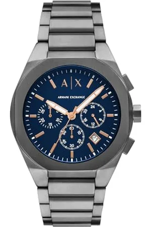 Armani Exchange Watch for Men, Automatic Movement and 46mm Case Size with Stainless Steel, Leather or Silicone Strap