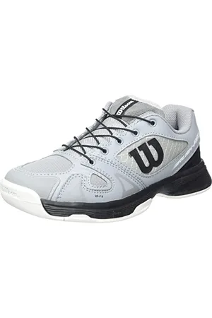 Wilson Jugend/Kinder Tennisschuhe, RUSH PRO JR QL, Grau/Schwarz/Weiß, 32 1/3, Für alle Bodenbeläge, Alle Spielertypen, WRS327890E135