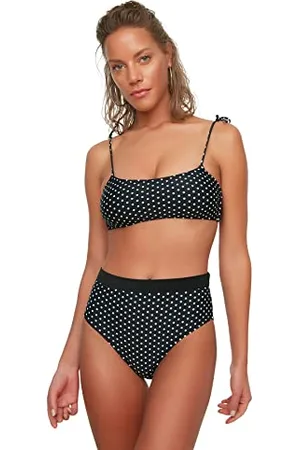 Trendyol Damen Polka Dot High Waist Six Bikini Bottoms, , 34 EU