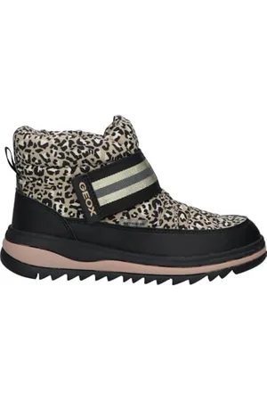Geox J ADELHIDE Girl B AB Ankle Boot, Black/Gold, 32 EU