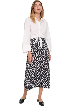 Trendyol Damen Basic Maxi A-Linie Regular Knit Modest Skirt Rock, , 36