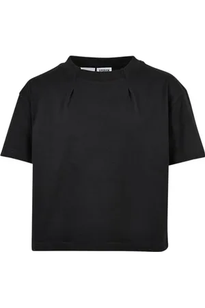 Urban classics Mädchen Girls Organic Oversized Pleat Tee T-Shirt, Black, 146/152 cm