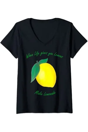 Fruit Of The Loom Damen Wenn das Leben dir Zitronen gibt T-Shirt mit V-Ausschnitt