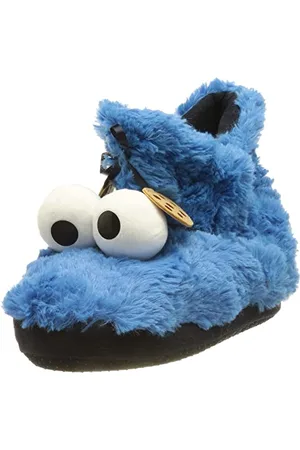 Sesamstraße Krümelmonster 3D Hausschuhe/Plüsch Booties- 2 Paar, Blau, Gr.- 43-44 EU