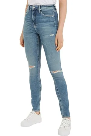 Calvin Klein Jeans Damen Jeans High Rise Skinny Fit, Blau (Denim Medium), 32W / 32L