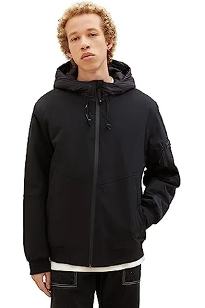 TOM TAILOR Herren 1037492 Sofshell-Jacke mit Kapuze, 29999-Black, XXL