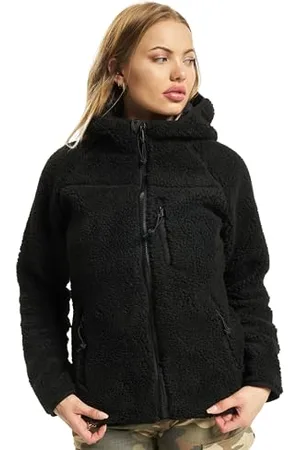 Brandit Women Teddyfleece Jacket Hooded, Farbe: black, Größe: 5XL