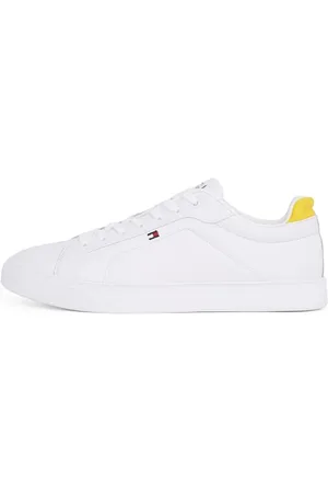 Tommy Hilfiger Herren Court Sneaker Icon aus Leder, (White), 45