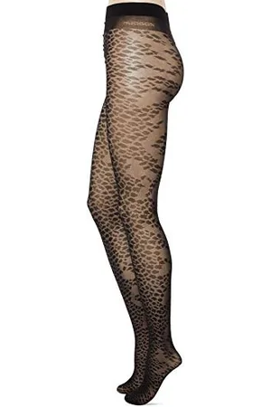Hudson Damen Animal Fashion Strumpfhose, 40 DEN, Black, 38/40