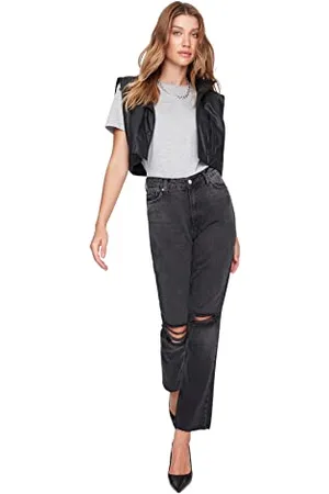 Trendyol Damen Herren Hoher Bund Bootcut & Flared Jeans, , 38 EU