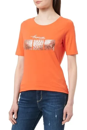 QS by s.Oliver Damen 2144441 T-Shirt mit Frontprint, , 42