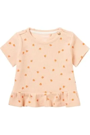 Noppies Baby Baby-Mädchen Girls Tee Nampa Short Sleeve All Over T-Shirt, Almost Apricot-N030, 56